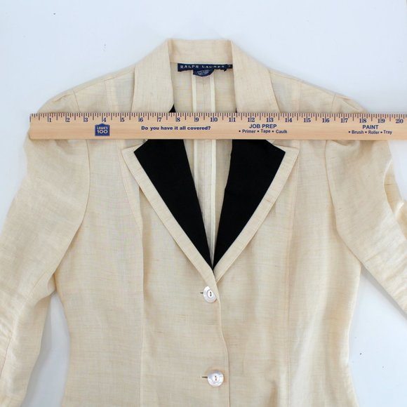 VTG Ralph Lauren Linen Victorian Walking Coat Puff Sleeve MOP Buttons Long 6 - Picture 8 of 16